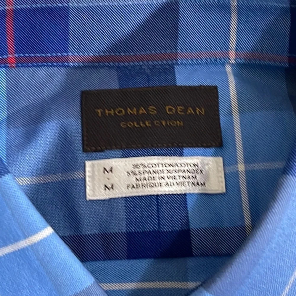 Thomas Dean Collection Short Sleeve Button Down Medium Shirt - Picture 2 of 4